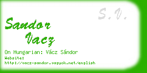 sandor vacz business card